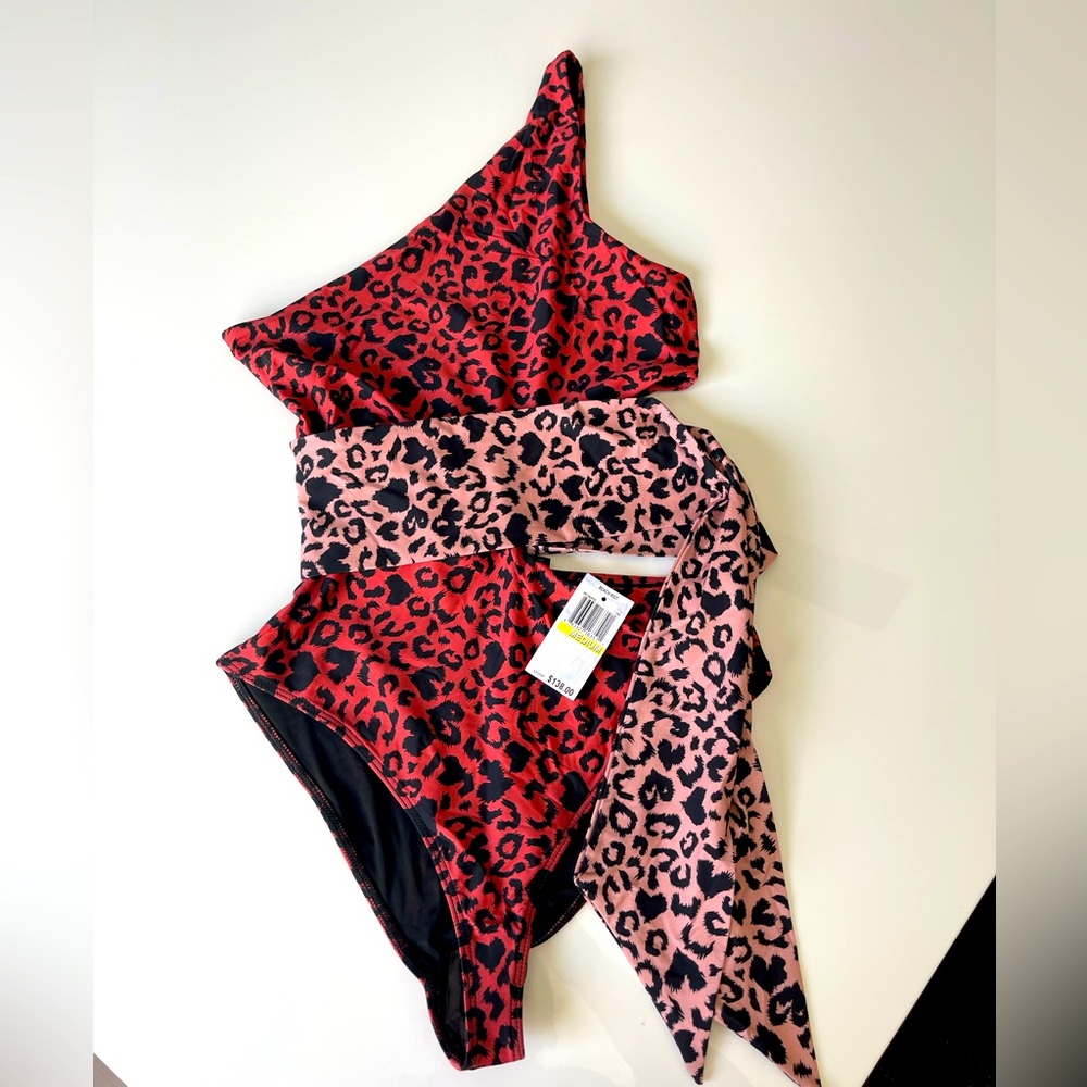 Beach Riot one Piece swim SwimSuit sz M Medium Carlie Leopard Bikini